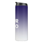 Farblicher Hintergrund | Weiße Farbe und Ihr Logo Thermosbecher (Nach rechts gedreht)