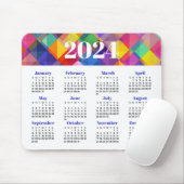 Farblicher Kalender 2024 Mousepad (Mit Mouse)