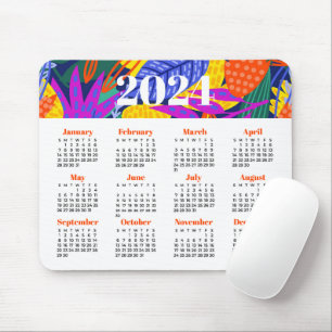 Farblicher Kalender 2024 Mousepad