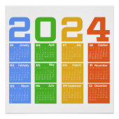 Farblicher Kalender 2024 Poster (Vorderseite)