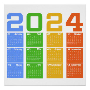 Farblicher Kalender 2024 Poster