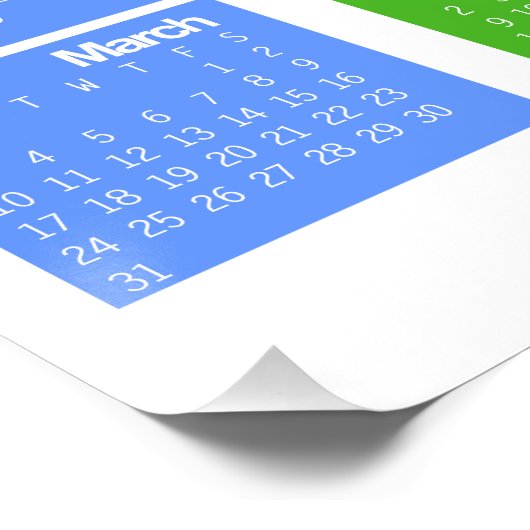 Farblicher Kalender 2024 Poster (Ecke)