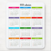 Farblicher Kalender 2025 Mousepad (Vorne)
