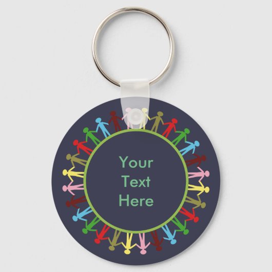 Farblicher Kreis der Menschen Benutzerdefinierter Schlüsselanhänger (Vorderseite)