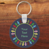 Farblicher Kreis der Menschen Benutzerdefinierter Schlüsselanhänger (Vorderseite)