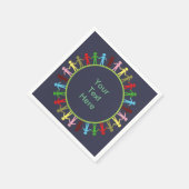 Farblicher Kreis der Menschen Benutzerdefinierter Serviette (Ecke)