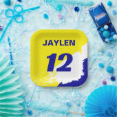 Farblicher Name und Anzahl Sportarten Pappteller (Party)