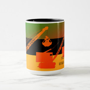 FARBLICHER STOLZ, ALS BETRIEBSKRANE ZU SEIN TASSE