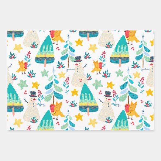 Farblicher Weihnachtsgeschmack Geschenkpapier Set (Vorderseite)