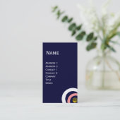 FARBLICHES ABSTRAKTES PINK BLAU WEISS, Gelbes Gem Visitenkarte (Stehend Vorderseite)