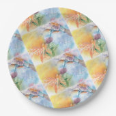 FARBLICHES HUMMISCHBIRDS-PARTY PAPPTELLER (Vorderseite)