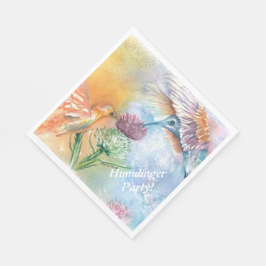 FARBLICHES HUMMISCHBIRDS-PARTY SERVIETTE (Ecke)