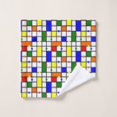 Farbliches Kreuzwort Badhandtuch Set (Waschlappen)