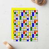 Farbliches Kreuzwort Mitteilungskarte (Vorderseite/Rückseite Beispiel)