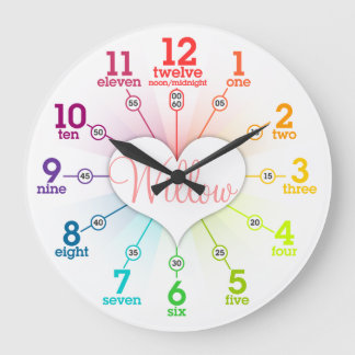 Farbliches Lernen Große Wanduhr