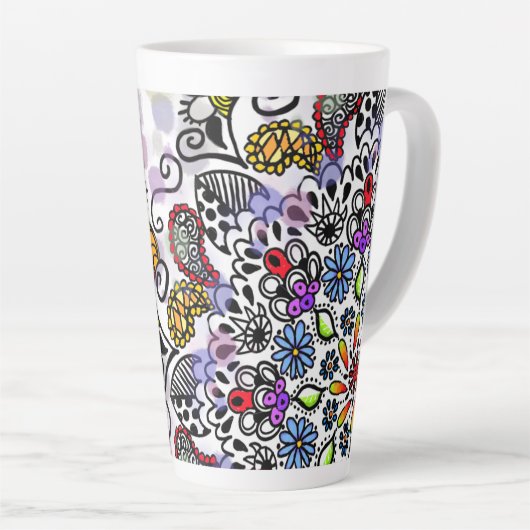 Farbliches Liniendesign Milchtasse (Rechte Ecke)