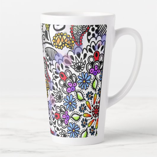 Farbliches Liniendesign Milchtasse (Rechts)