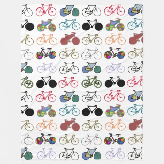 Farbliches Muster der Fahrräder Fleecedecke (Vorderseite)