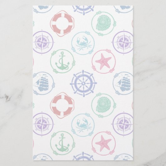 Farbliches Nautikmuster Briefpapier (Vorderseite)