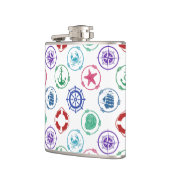 Farbliches Nautikmuster Flachmann (Links)