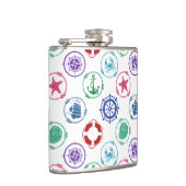 Farbliches Nautikmuster Flachmann (Rechts)