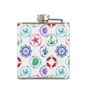 Farbliches Nautikmuster Flachmann (Rückseite)