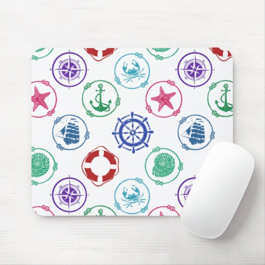Farbliches Nautikmuster Mousepad (Mit Mouse)