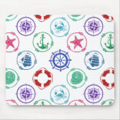 Farbliches Nautikmuster Mousepad (Vorne)