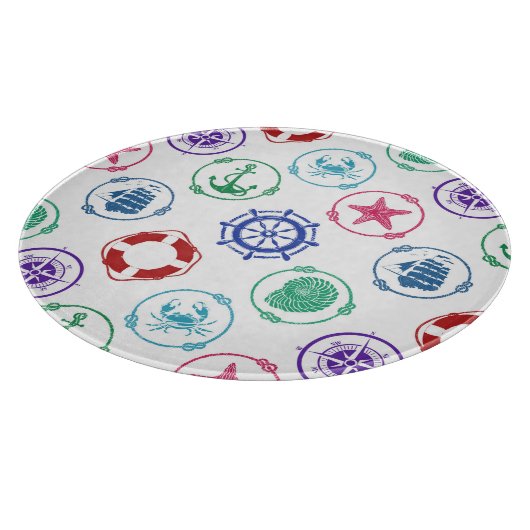 Farbliches Nautikmuster Schneidebrett (Ecke)