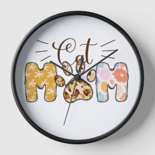 FARBLICHES SPRICHWORT DER CAT-MAMA UHR