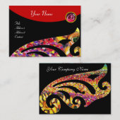 FARBLICHES STILVOLLES WEINMONOGRAM, ROT RUBY VISITENKARTE (Vorne/Hinten)