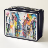 Farblinien Metall Brotdose (Rückseite)