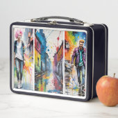 Farblinien Metall Brotdose (Beispiel)