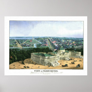 FarbLithograph 1852 - View of Washington Poster