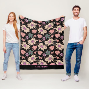 Farblose, nahtlose Blumenmuster, personalisierter Fleecedecke
