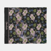 Farblose, nahtlose Blumenmuster, personalisierter Fleecedecke (Vorderseite (Horizontal))