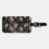 Farblose, nahtlose Blumenmuster, personalisierter Gepäckanhänger (Vorderseite horizontal)
