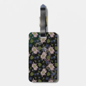 Farblose, nahtlose Blumenmuster, personalisierter Gepäckanhänger (Rückseite vertikal)