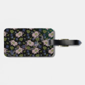 Farblose, nahtlose Blumenmuster, personalisierter Gepäckanhänger (Rückseite horizontal)