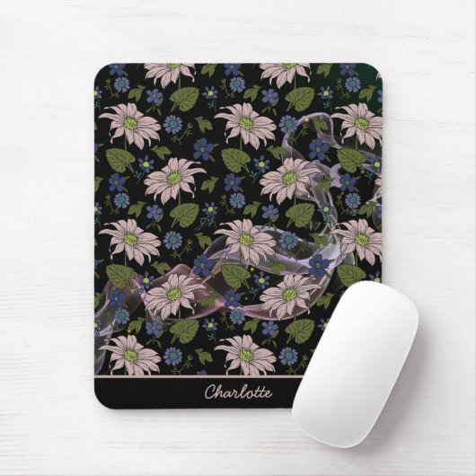 Farblose, nahtlose Blumenmuster, personalisierter  Mousepad (Mit Mouse)