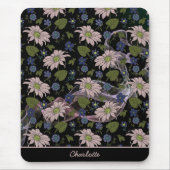 Farblose, nahtlose Blumenmuster, personalisierter  Mousepad (Vorne)