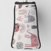 Farblose nahtlose Muster mit niedlichen Elefanten Golf Headcover (Rotieren 90)