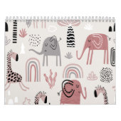 Farblose nahtlose Muster mit niedlichen Elefanten  Kalender (Titelbild)