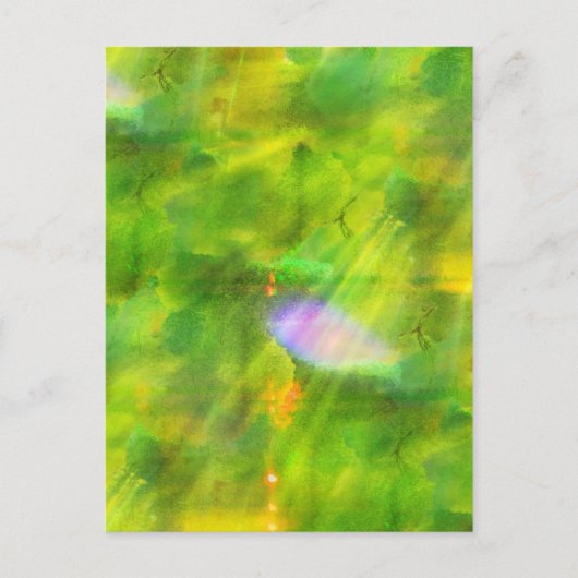 farbloser Hintergrund grün, gelb Postkarte (Vorderseite)