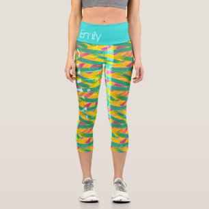 Farbloses Design Personalisiert C Capri Leggings