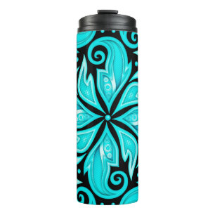 Farbloses Muster mit floralen Ethnic Motiven Thermosbecher