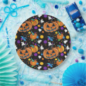 Farbloses, nahtloses Halloween-Muster Pappteller (Party)