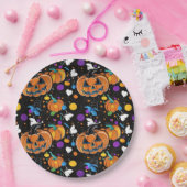 Farbloses, nahtloses Halloween-Muster Pappteller (Party)