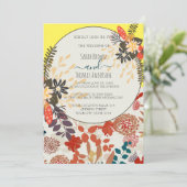 FARBLOW YELLOW BOHO FLORAL EINLADUNG (Stehend Vorderseite)