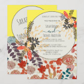 FARBLOW YELLOW BOHO FLORAL EINLADUNG (Vorne/Hinten)